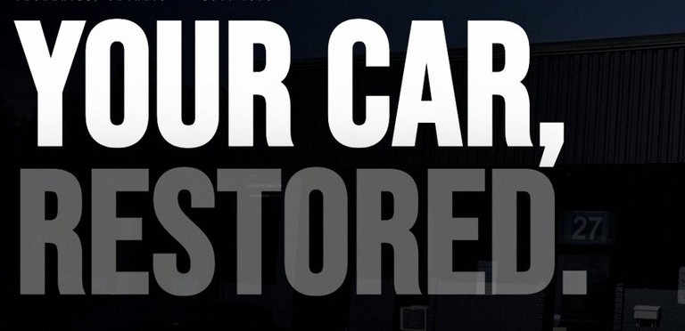 Detail of the Natanya homepage headline — YOUR CAR, RESTORED.
