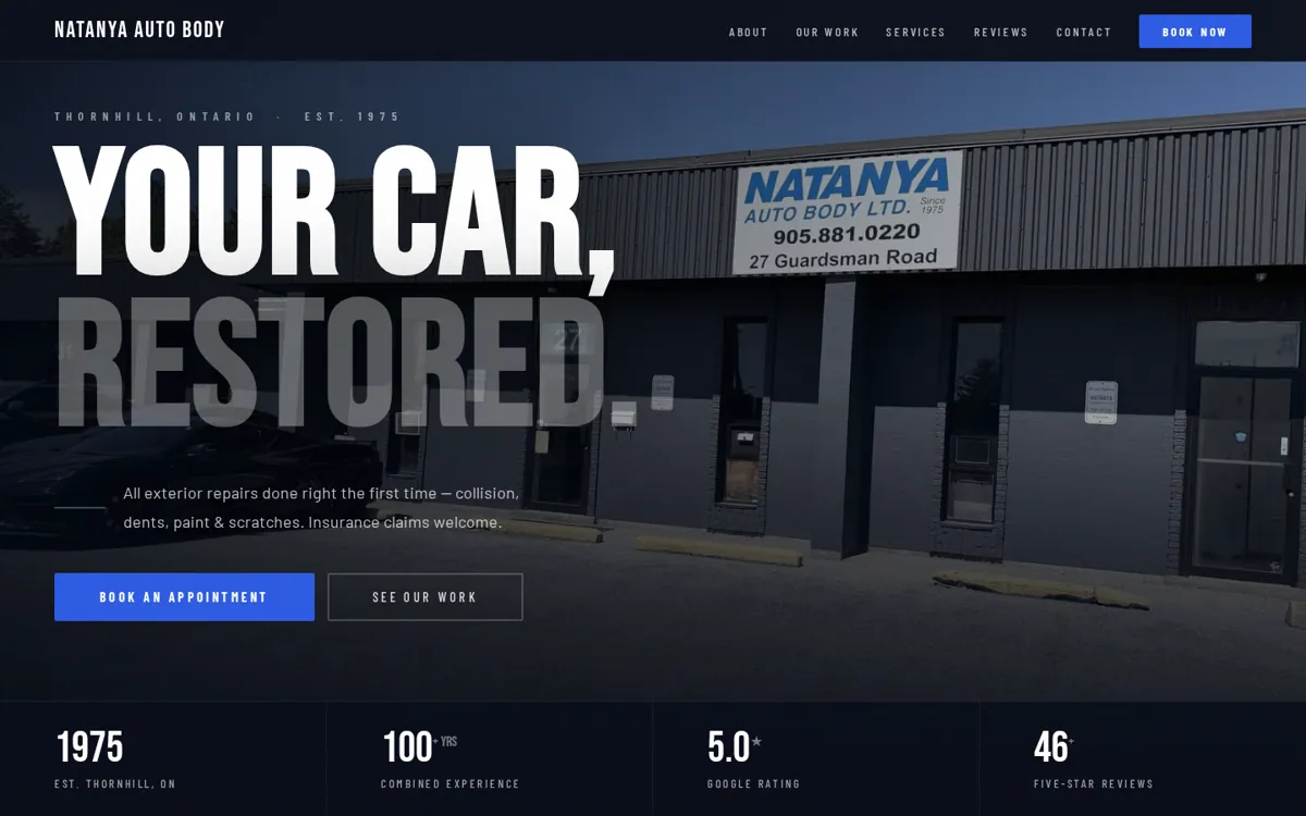 Homepage of natanya.ca, built by Money Mango